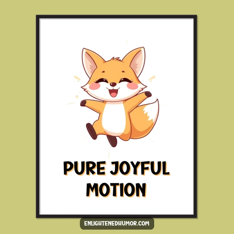 Funny Fox Digital Art: Playful Leap, Shimmering Light, Instant Joy Gift