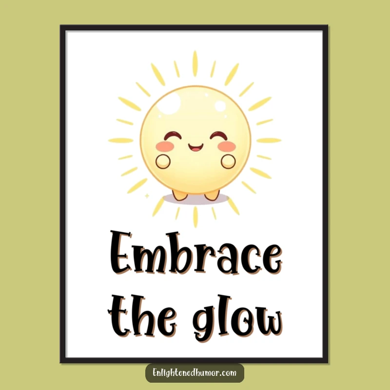 Funny Glowing Orb Digital Art Print Peaceful Energy A Serene Funny Gift