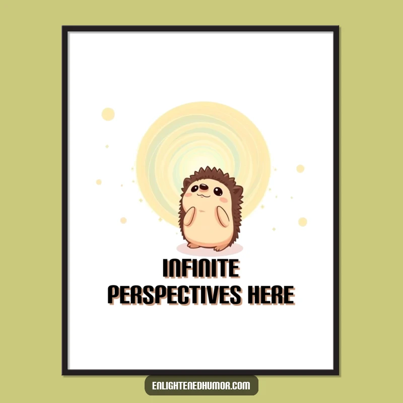 Funny Hedgehog Cosmic Energy Digital Art: Instant Humor for Your Walls