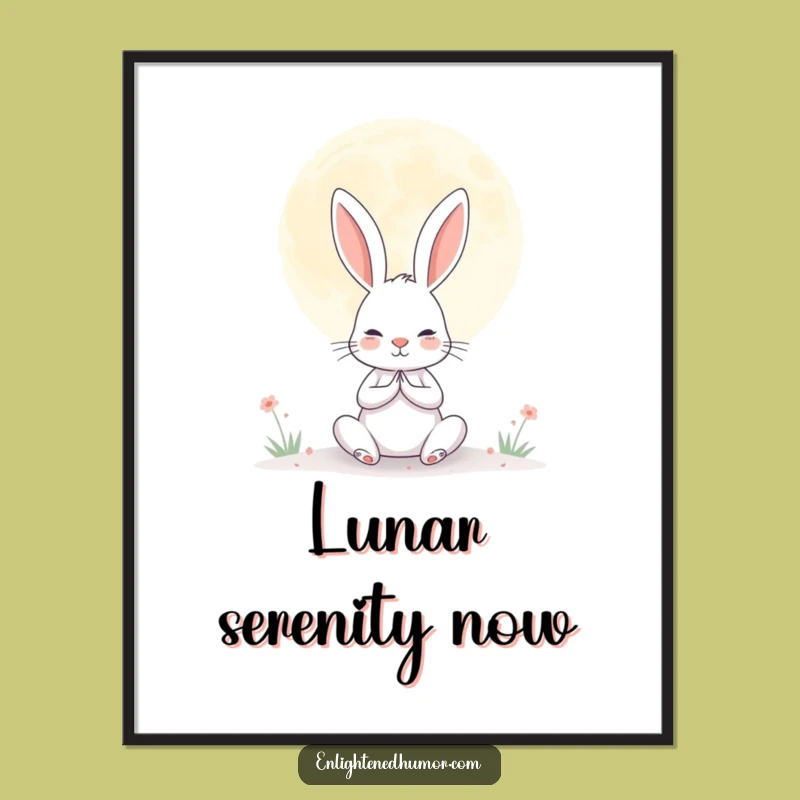 Funny Rabbit Moon Digital Art: Printable Peace for Your Walls