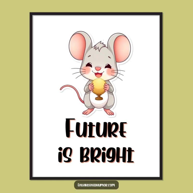 Funny Radiant Orb Mouse Print - Cheerful Digital Art for Delightful Walls