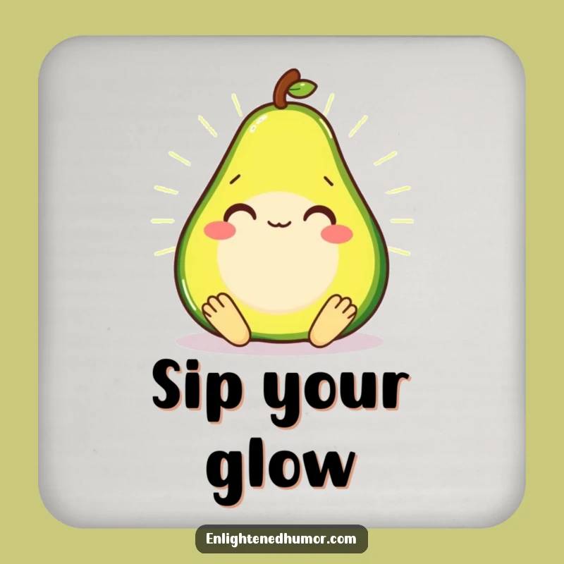 Funny Avocado Zen Coaster - Protect Surfaces with Healthy Humor