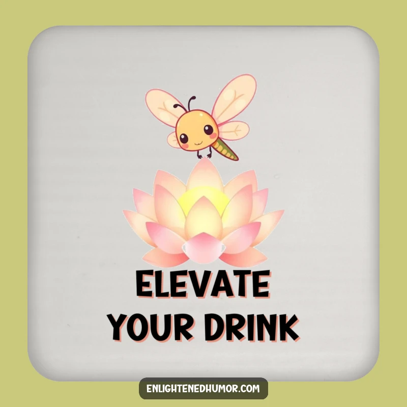 Funny Kawaii Dragonfly Coasters: Lotus Protection, Cute Drink Gift