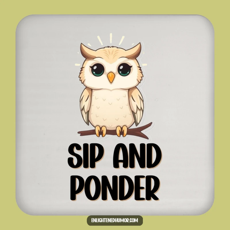 Funny Owl Coaster: Protect Surfaces with Wise Humor - Gift