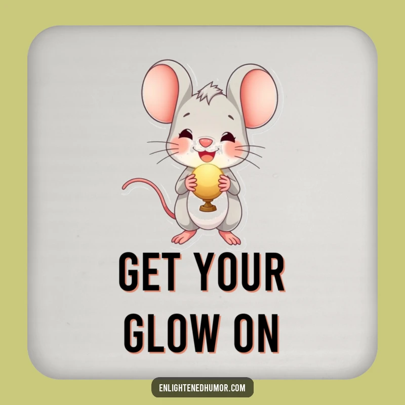 Funny Radiant Orb Mouse Coaster - Cheerful Drink Accessory for Delightful Tables