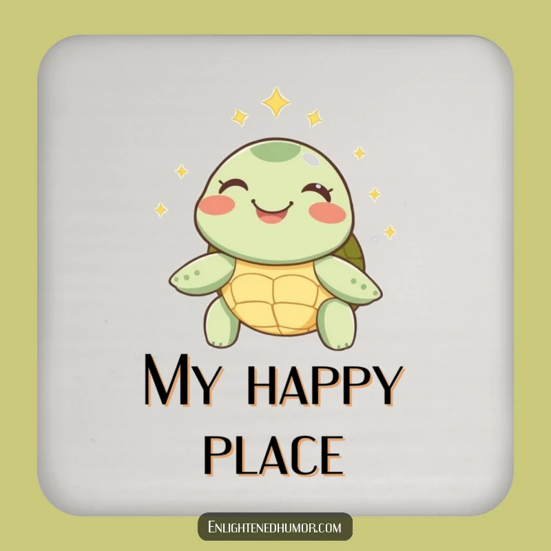 Funny Turtle Coasters: Peaceful Protection, Sparkly Halo Surface, Calm Home Gift