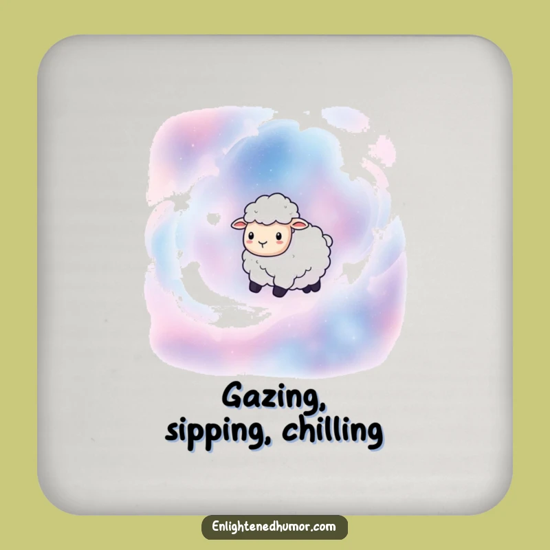Funny Sheep Nebula Coasters: Protect Your Surfaces with Cosmic Humor and Style