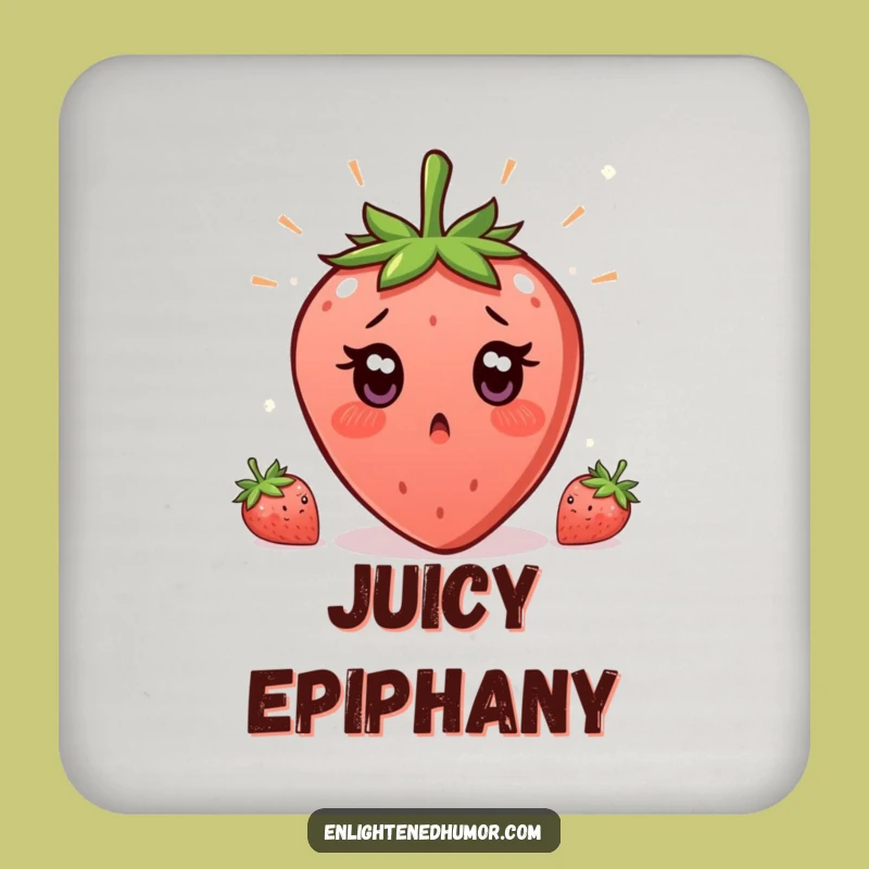 Funny Strawberry Enlightenment Coaster: Surprise Drink Accessory, a Hilarious Table Gift