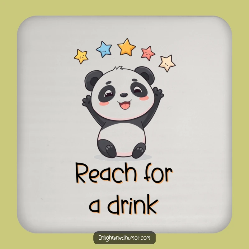 Funny Panda Coaster - Protect surfaces with aspirational charm!