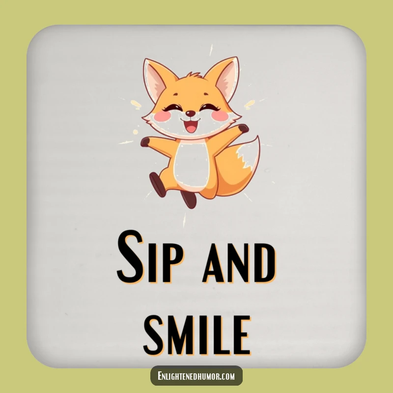 Funny Fox Coasters: Playful Protection, Shimmering Light Surface, Fun Home Gift