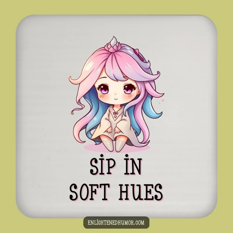 Funny Aura Character Coaster: Soft Protection, Serene Table Accent