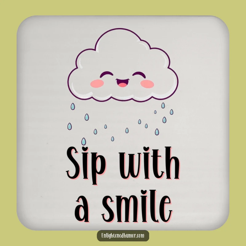 Funny Cloud Coaster Sparkly Rain A Whimsical Funny Gift Protector