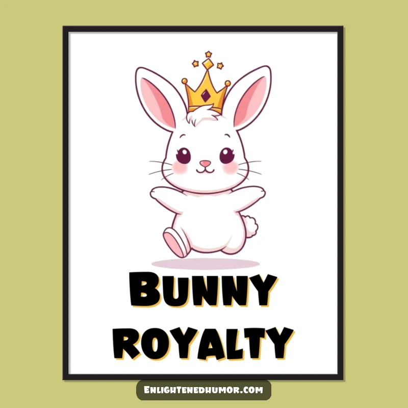 Funny Bunny King Poster: Royal Wall Art, Cute, Humorous Decor Gift
