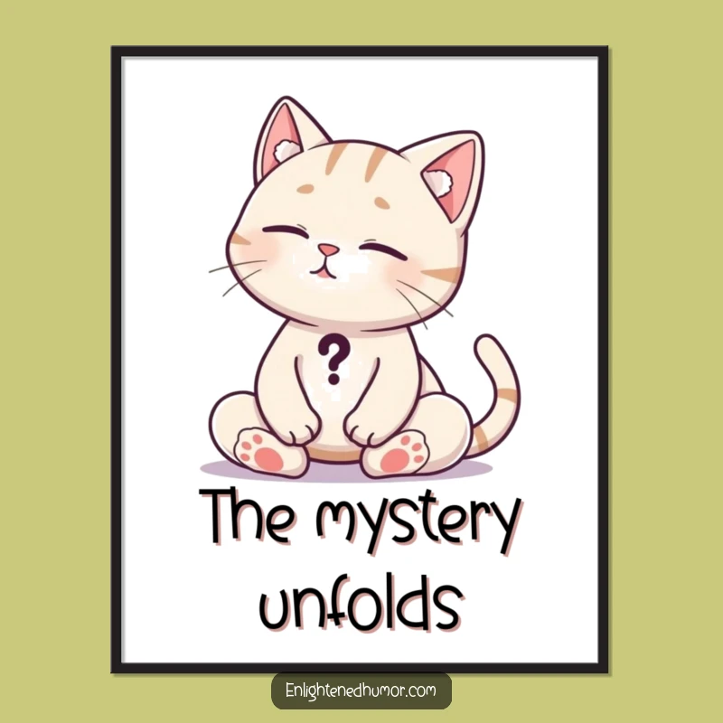 Funny Cat Meditation Poster: Contemplate Life with Zen Humor, a Great Gift!