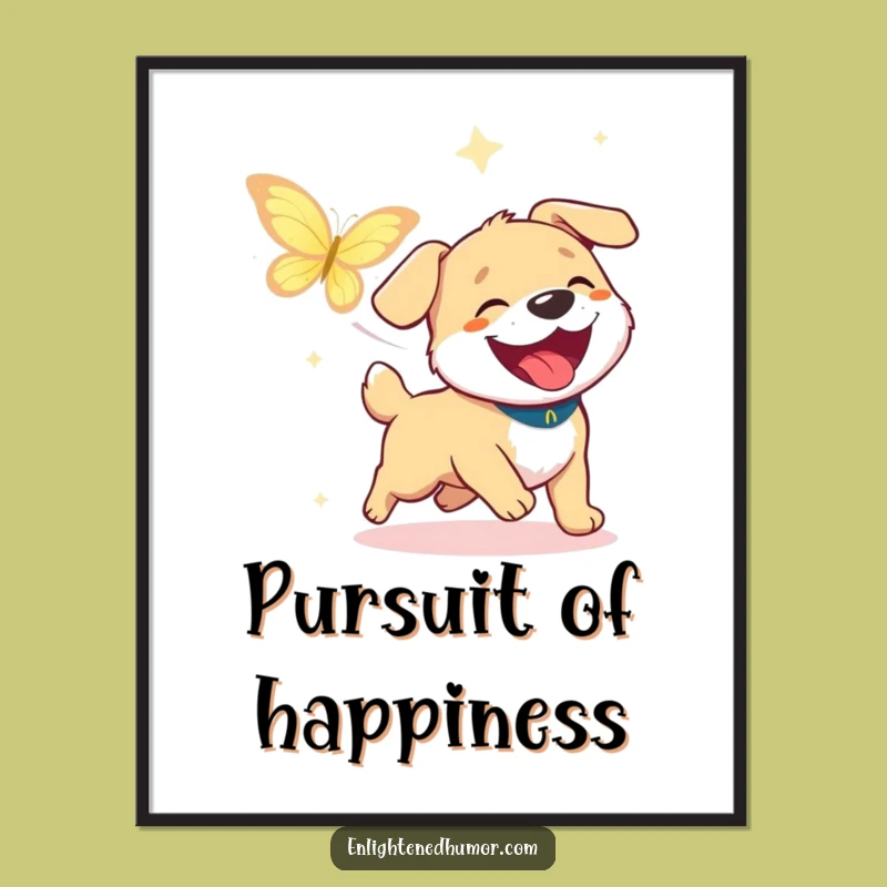 Funny Dog Enlightenment Poster: Decorate with Joyful Humor, a Great Gift!