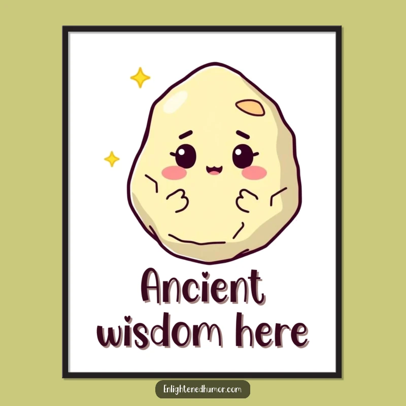 Funny Poster: Wise Philosopher Stone Art, Floating Wisdom, Unique Funny Gift
