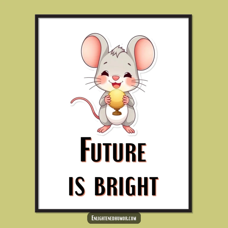 Funny Radiant Orb Mouse Poster - Cheerful Art Print for Delightful Decor