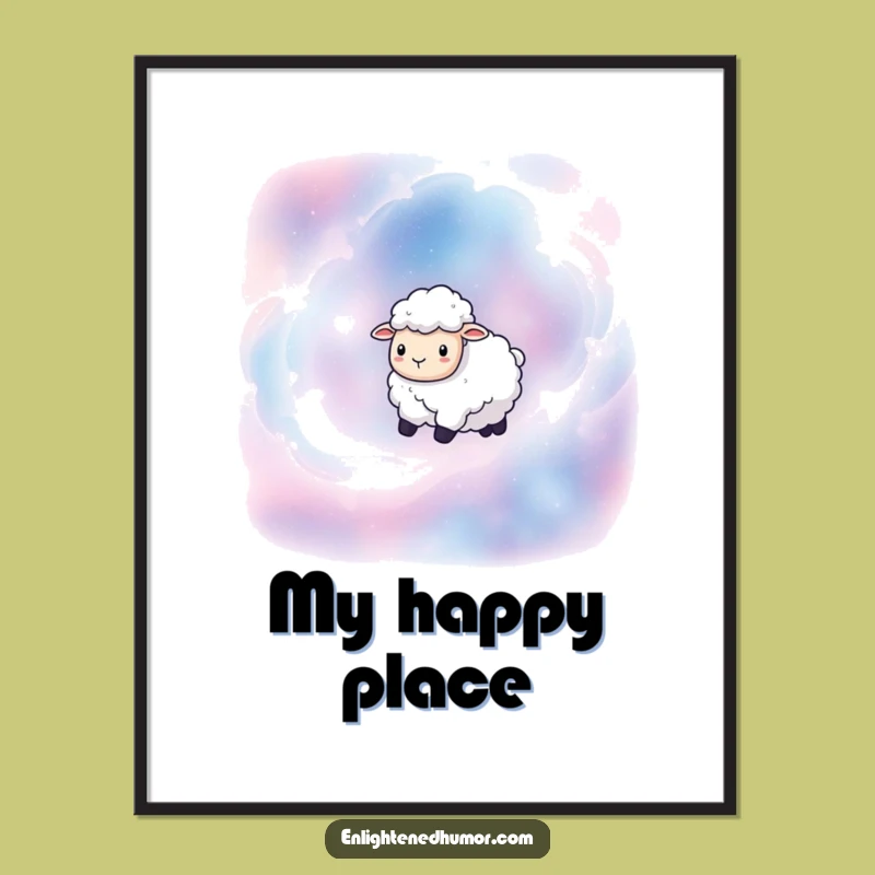 Funny Sheep Nebula Poster: Cosmic Wall Art for a Whimsical and Humorous Space Vibe