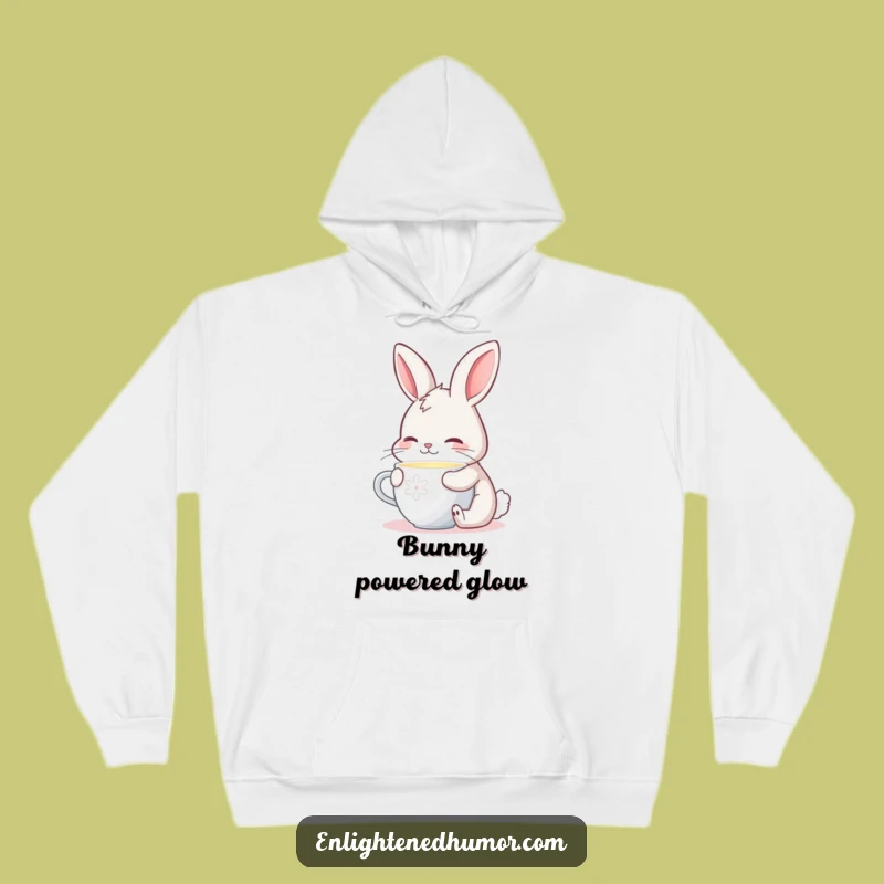 Funny Contented Bunny Hoodie: Warm Glow Comfort for Chilly Days