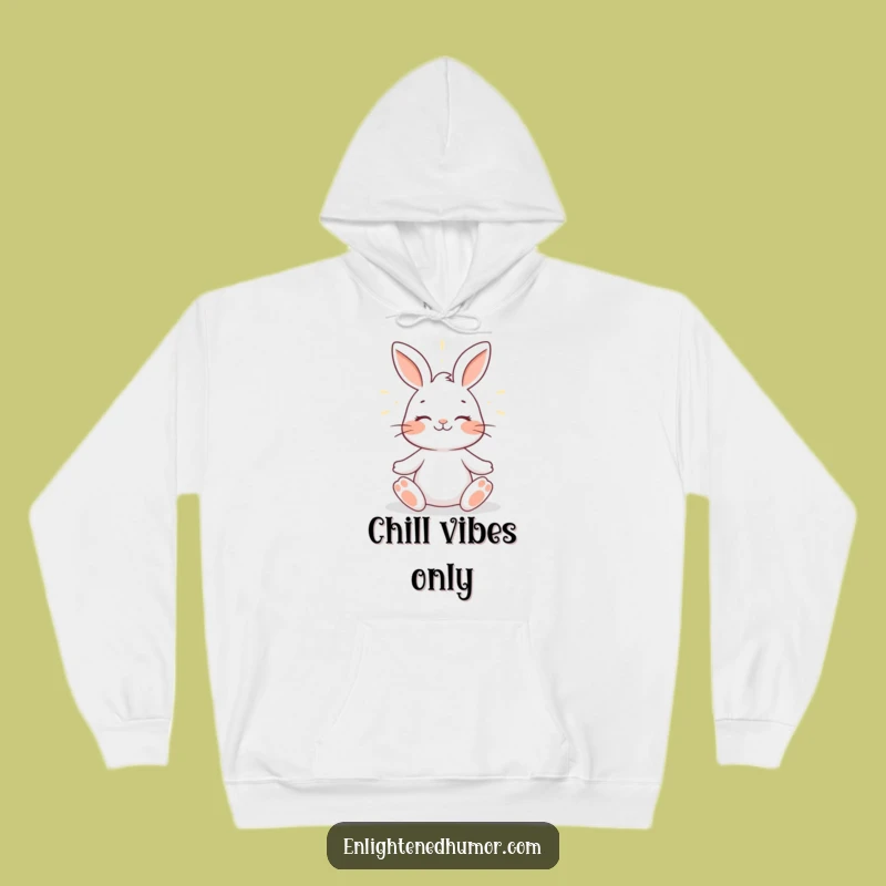 Funny Rabbit Zen Hoodie: Cozy Meditation Vibes, Warm and Humorous Gift