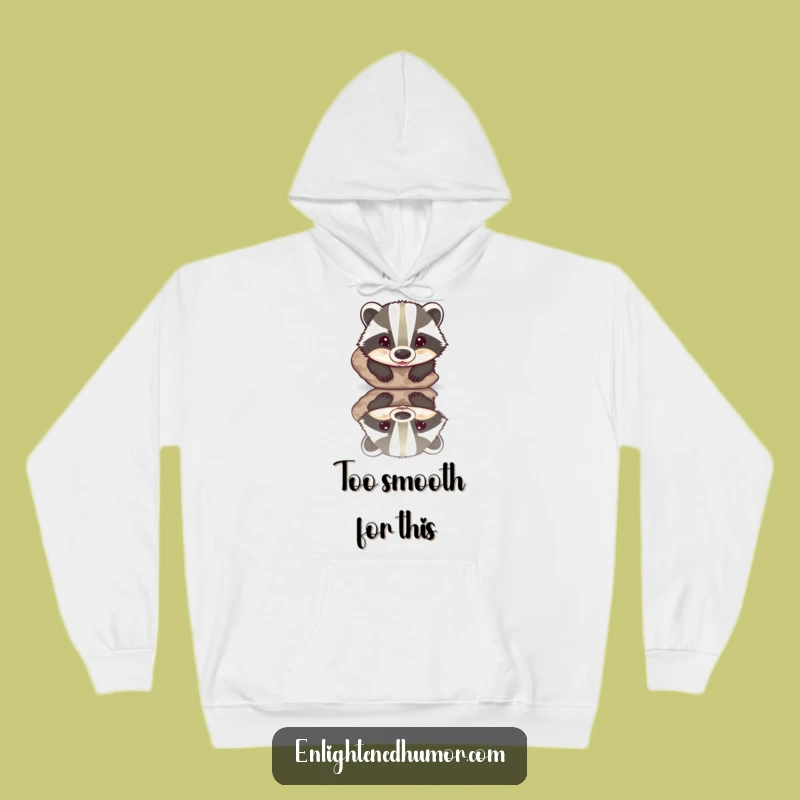 Cozy Funny Badger Reflection Hoodie: Warm and Humorous Nature-Inspired Apparel for Chilly Days