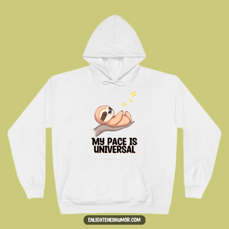 Cozy Funny Celestial Sloth Hoodie: Star Gazing Comfort - Warm Cosmic Gift