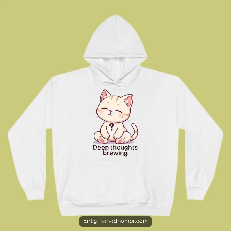 Cozy Funny Cat Hoodie: Ponder the Universe in Comfy Style, Your Perfect Gift!