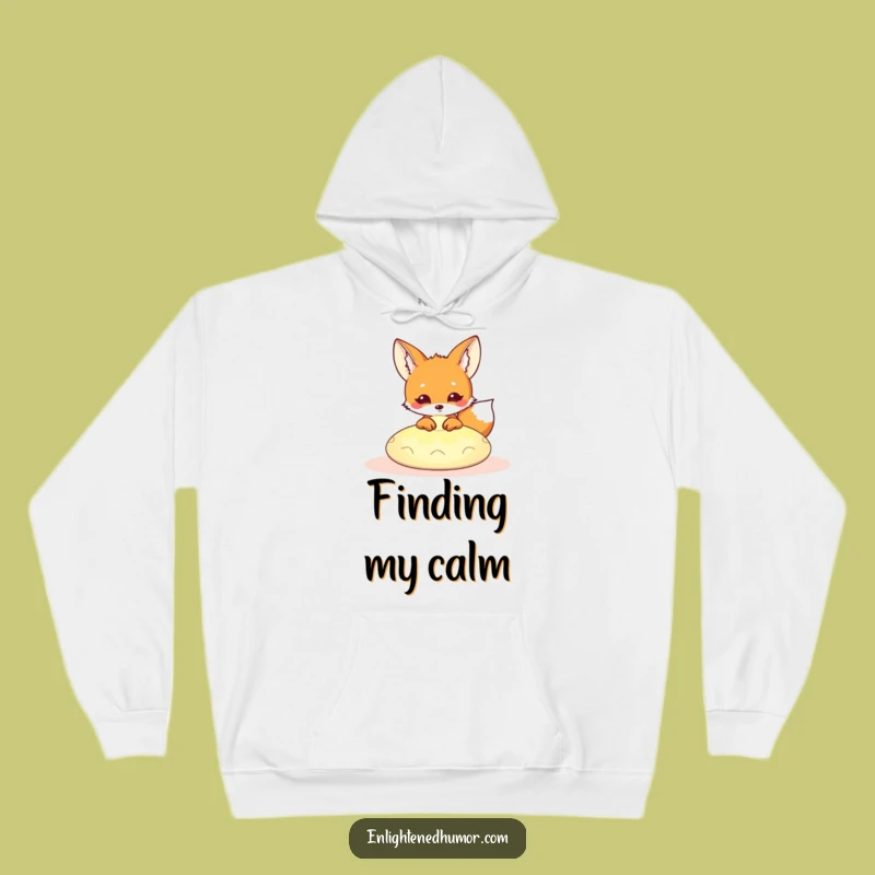 Funny Kawaii Fox Hoodie: Cozy Zen Fox Peeking, Warm and Hilarious Meditation Wear