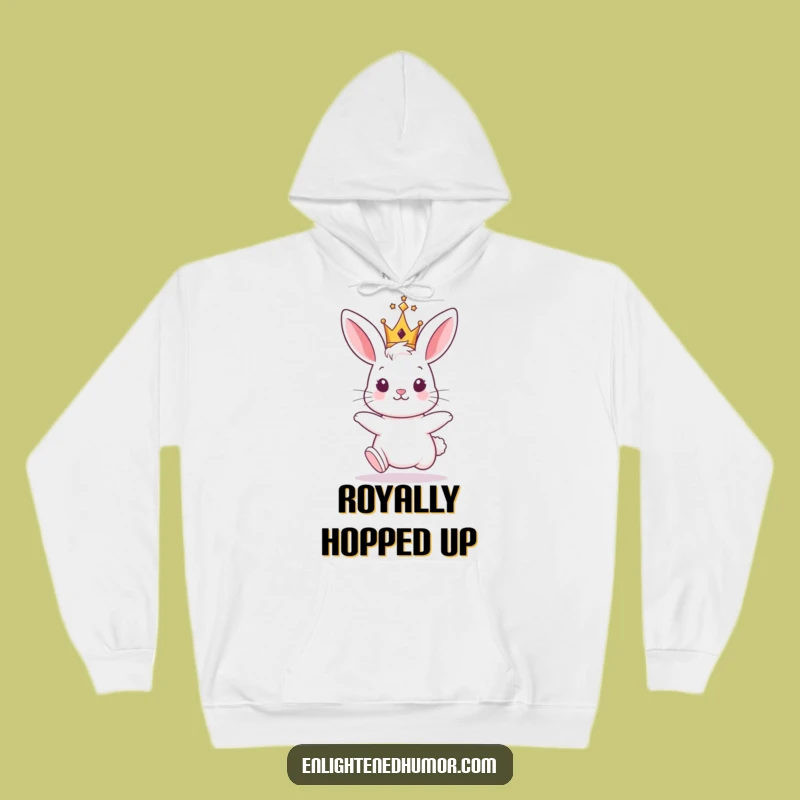 Funny Bunny King Hoodie: Cozy, Royal, Humorous Gift for Noble Comfort