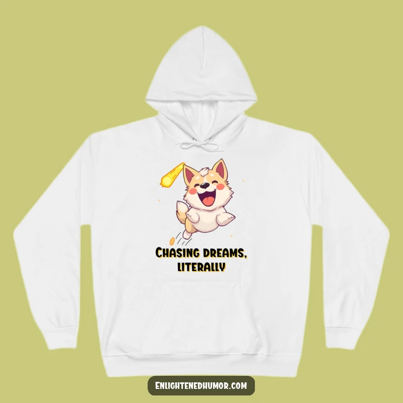 Funny Ecstatic Celestial Dog Hoodie: Cozy Comet Chaser Barking with Joy