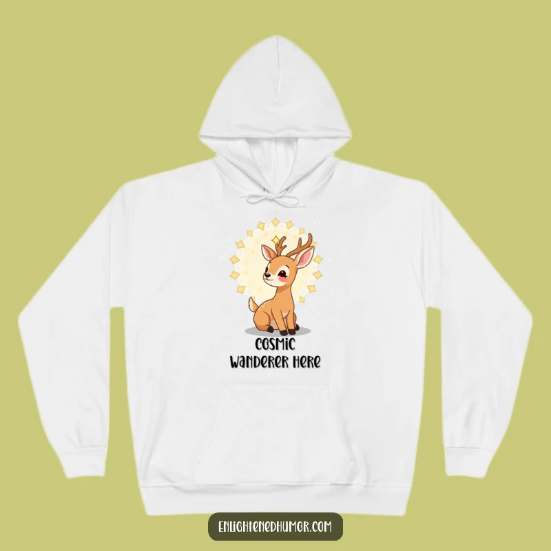 Funny Gentle Deer Hoodie: Kawaii Stargazer Comfort, Cozy Gift