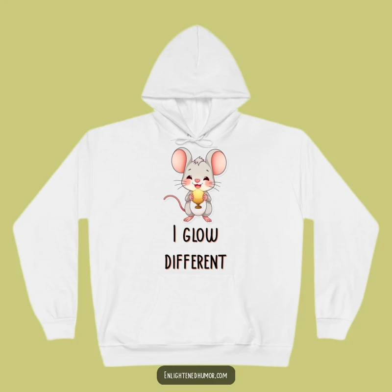 Funny Radiant Orb Mouse Hoodie - Cozy Cheerful Character Apparel for Fun