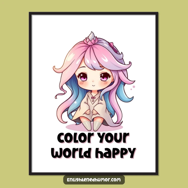 Free Printable Wall Art: Serene Aura Character Funny Downloadable Decor