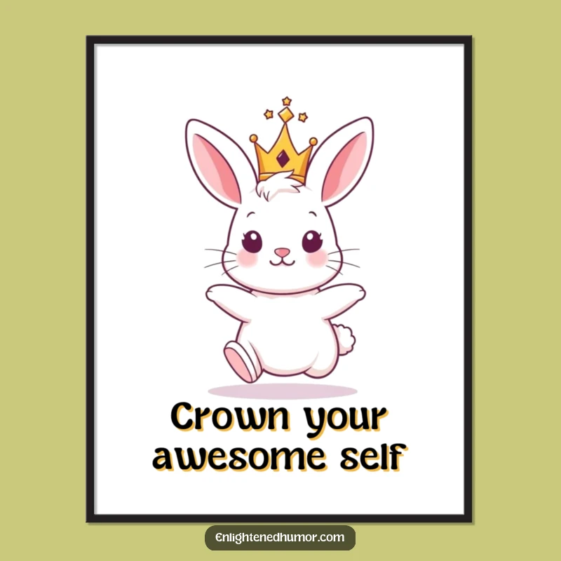 Free Printable Royal Bunny Art: Funny Crowned Hare Downloadable Decor