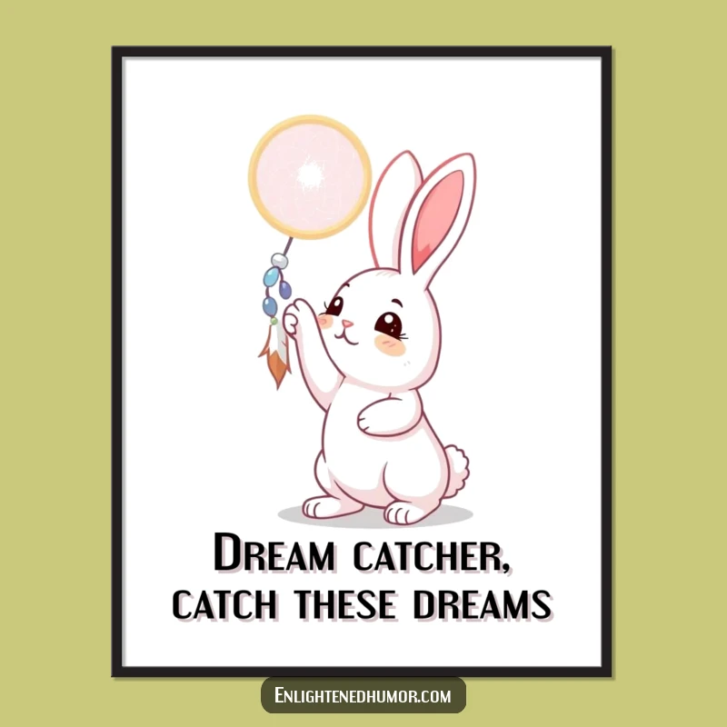 Free Printable Rabbit Dreamcatcher Wall Art: Funny Downloadable Art for Home Decor
