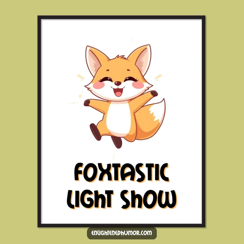 Free Printable Wall Art: Playful Fox, Light Curtain, Funny Downloadable Art Gift