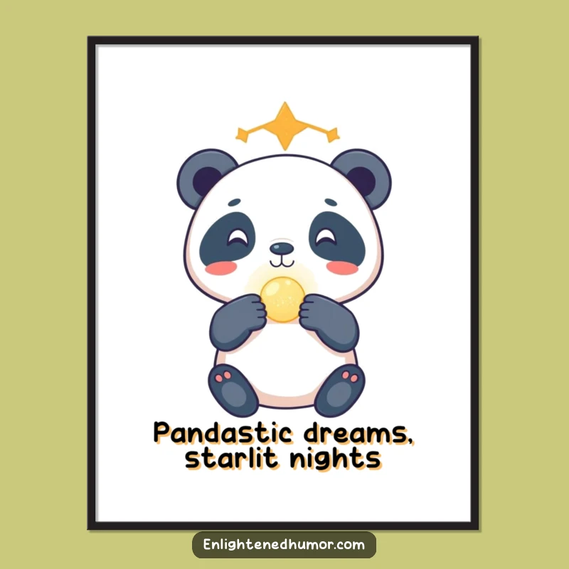 Free Printable Panda Wall Art: Funny Celestial Orb Balancing Decor Download