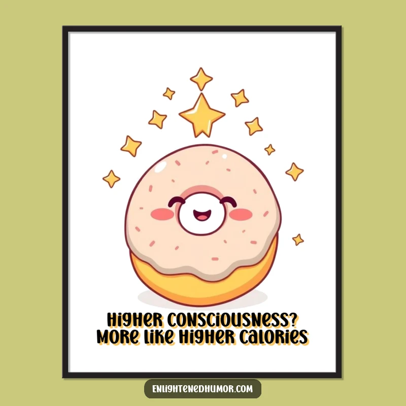 Free Printable Wall Art: Giggling Donut's Cosmic Consciousness, Downloadable Decor for Whimsical Spaces