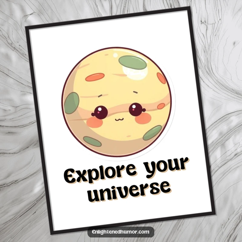 Funny Free Printable Planet Wall Art: Curious character gazing outwards with wonder, perfect for downloadable art.