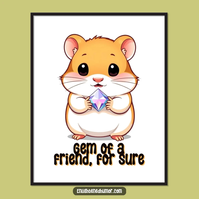 Free Printable Hamster Wall Art: Gem Treasure Cute Art Downloadable
