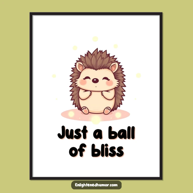 Free Printable Wall Art: Kawaii Hedgehog & Orbs - Funny Downloadable Art for Peaceful Spaces