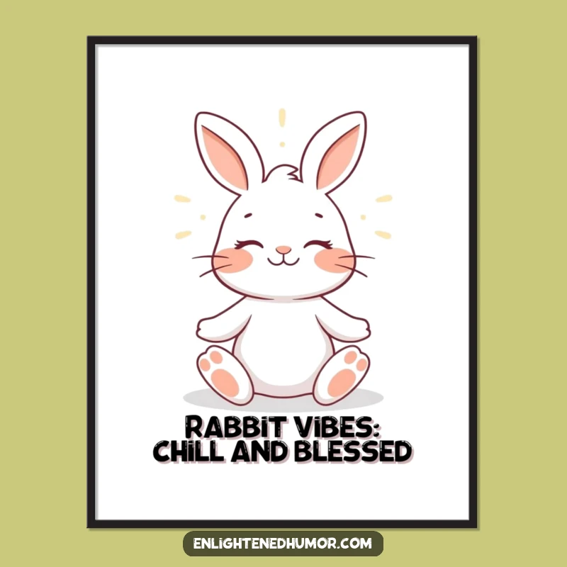 Free Printable Rabbit Wall Art - Meditative Zen Downloadable Decor