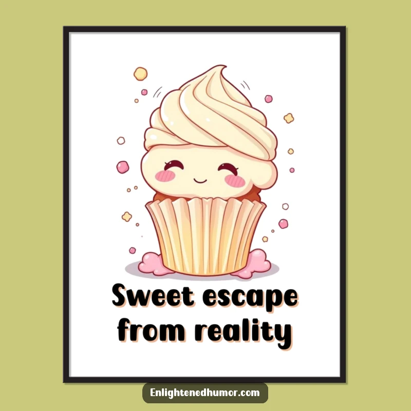 Free Printable Wall Art: Cupcake's Shimmering Bliss, Downloadable Decor for Sweet, Dreamy Spaces