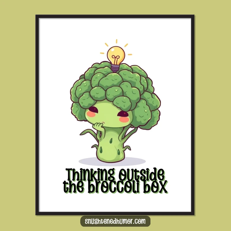 Free Printable Wall Art: Broccoli's Bright Idea, Downloadable Decor for Smart, Quirky Spaces
