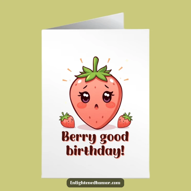Free Printable Birthday Card Surprise: Enlightened Strawberry for a Bright Celebration