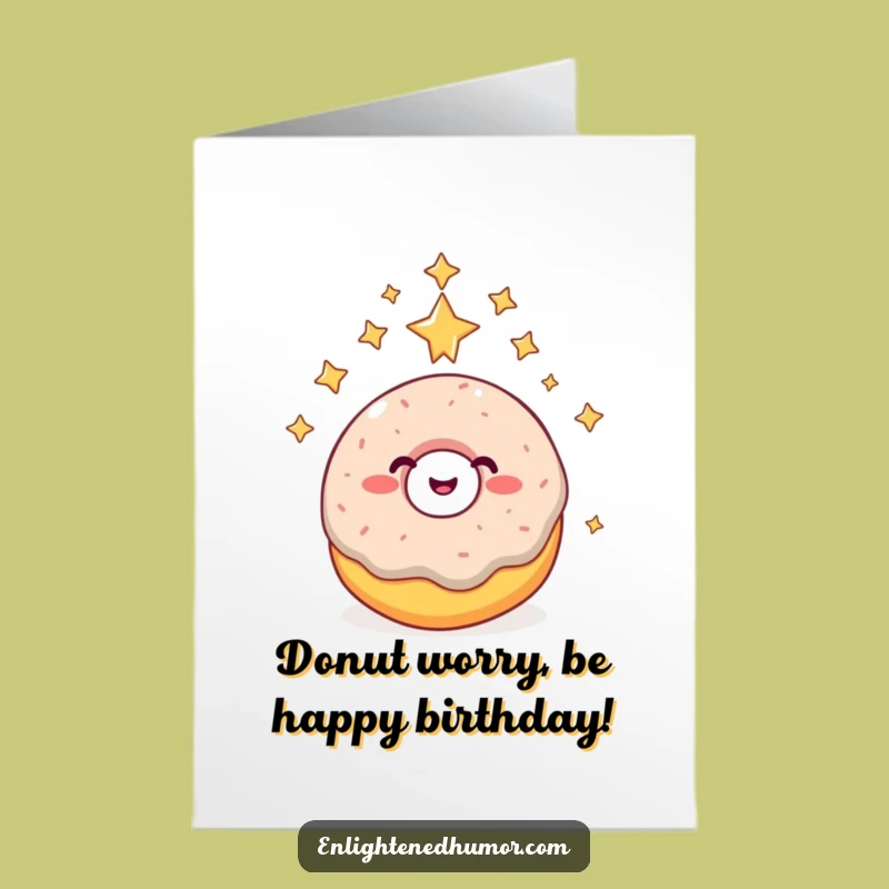 Free Printable Funny Birthday Card: Giggling Donut Ascension, Downloadable Gift for Cosmic Laughs