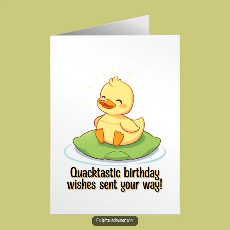 Free Printable Funny Birthday Card: Content Duck Zen Gift, Perfect Downloadable.