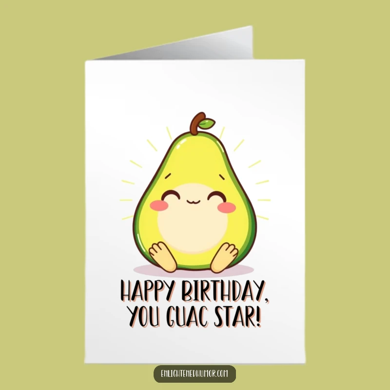 Free Printable Avocado Zen Birthday Card - Guac-ing Good Times Downloadable