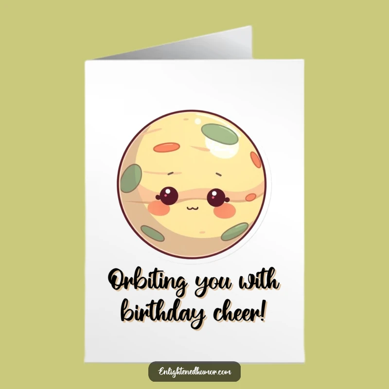 Funny Free Printable Planet Birthday Card: Curious Character Downloadable Gift