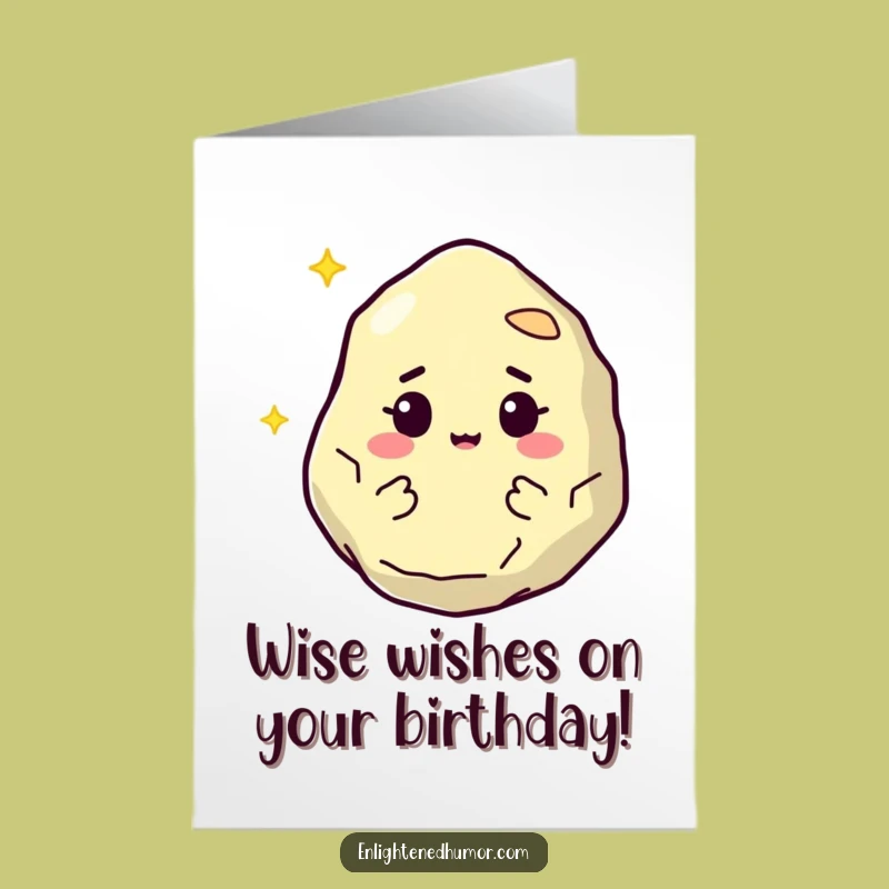 Funny Free Printable Philosopher Stone Birthday Card: Wise Character Downloadable Gift